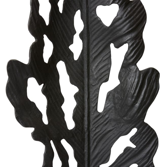Leafy Sculpture - Black, 109cm (H)