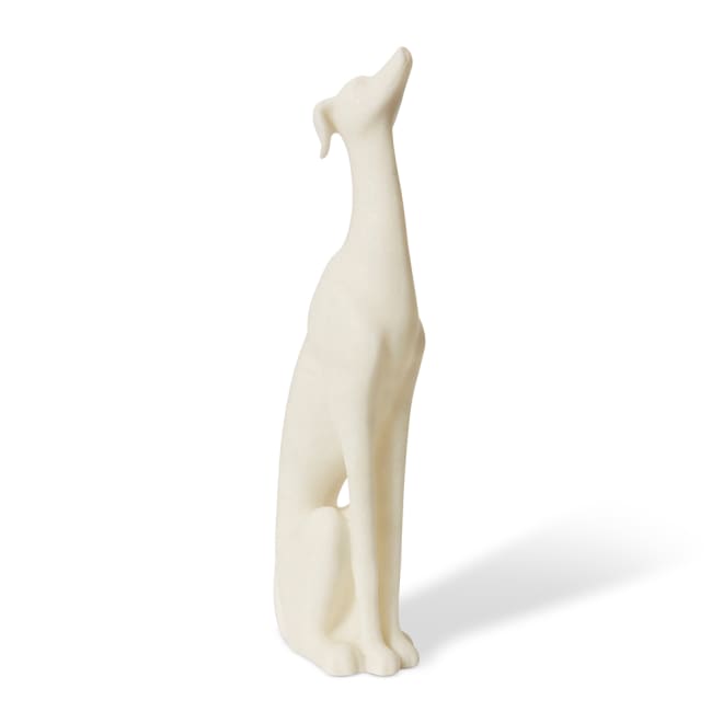 Sitting Dog Sculpture - White, 70cm (H)