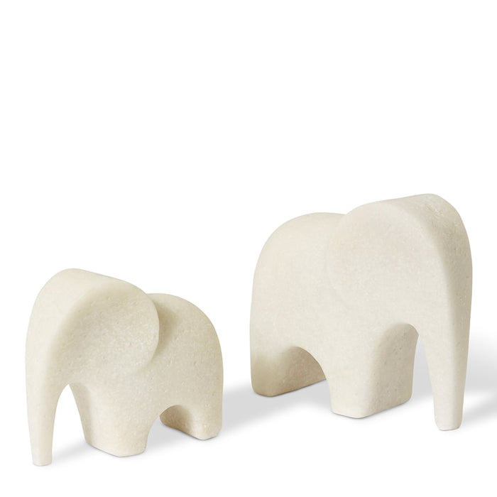 Luvo Elephant Sculpture - White, 16cm (H)