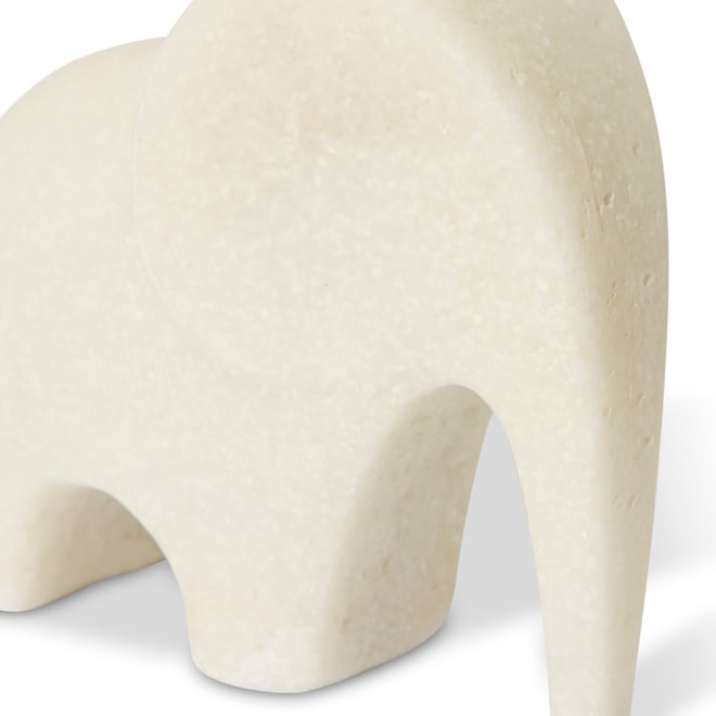 Luvo Elephant Sculpture - White, 13cm (H)