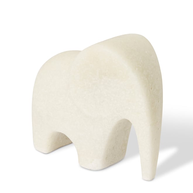 Luvo Elephant Sculpture - White, 13cm (H)