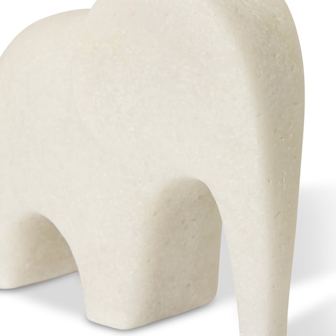 Luvo Elephant Sculpture - White, 16cm (H)