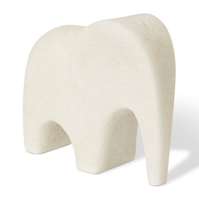 Luvo Elephant Sculpture - White, 16cm (H)