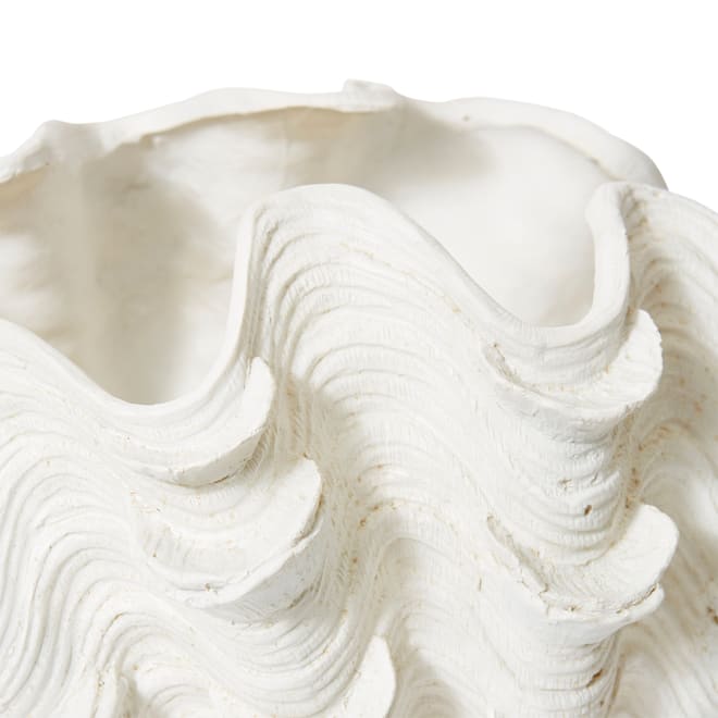 Clam Vessel - White, 30cm (H)