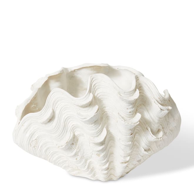 Clam Vessel - White, 30cm (H)
