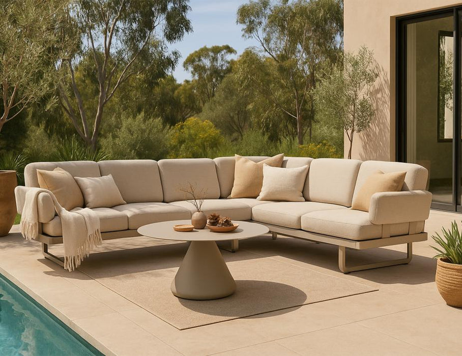 Delmar Config E - Outdoor - Latte - Husk Cushions