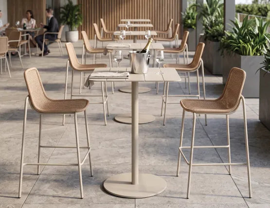 Cenote Rattan Bar Stool - Outdoor - Latte, 103cm H