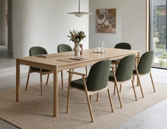 Lina Armchair - Natural - Hunter Green Fabric