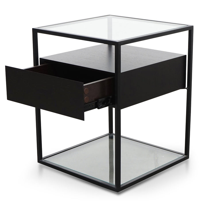 CST2671-IG Glass Side Table - Full Black