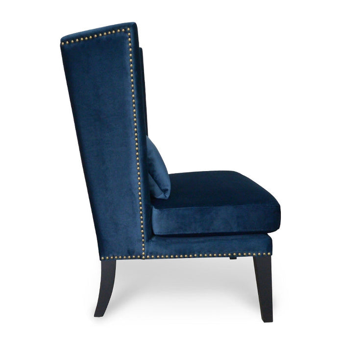 CLC2041-CA Velvet Lounge Chair in Navy Velvet Blue