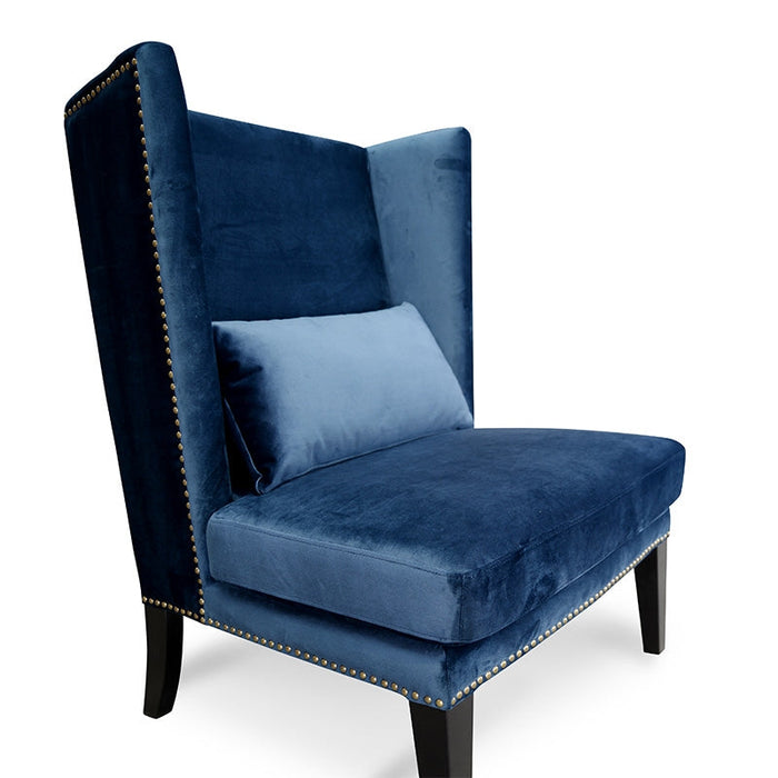 CLC2041-CA Velvet Lounge Chair in Navy Velvet Blue