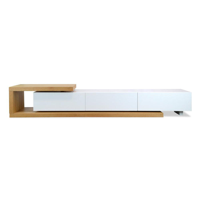 CTV385N-BB 2.4m-3.07m TV Entertainment Unit - Natural - White