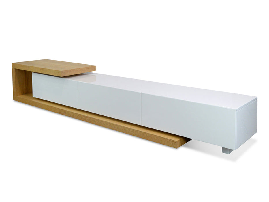 CTV385N-BB 2.4m-3.07m TV Entertainment Unit - Natural - White