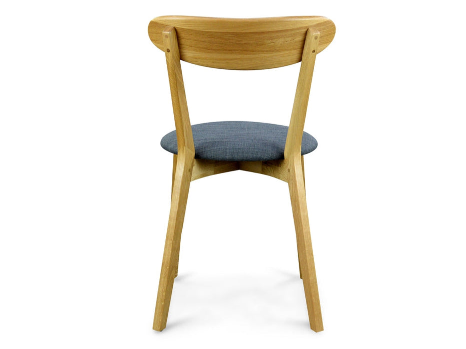 CDC440G Dining Chair Solid Natural Oak – Grey Fabric Seat