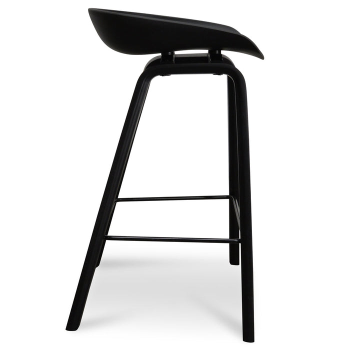 CBS2014-SD 65cm Bar Stool - Black Plastic Seat - Black Frame