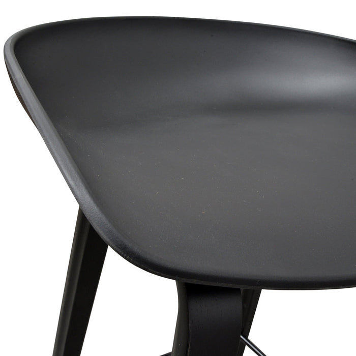 CBS2014-SD 65cm Bar Stool - Black Plastic Seat - Black Frame