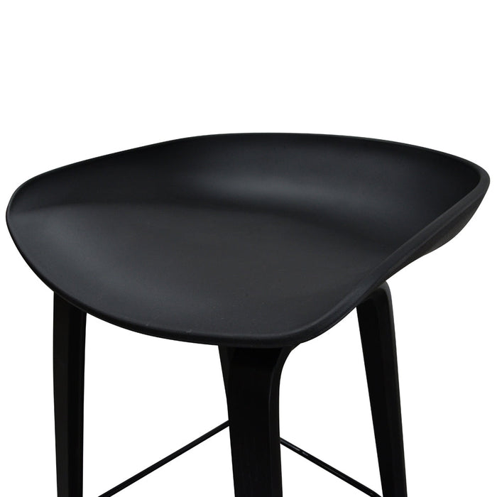 CBS2014-SD 65cm Bar Stool - Black Plastic Seat - Black Frame