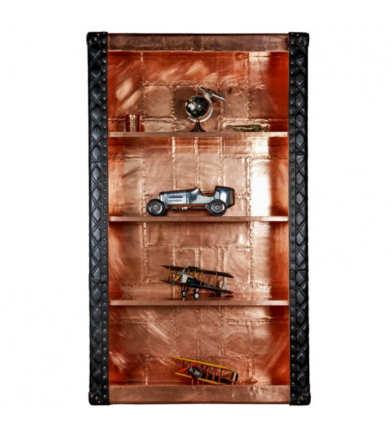 Piper Aztec Copper And Black Leather Bookshelf