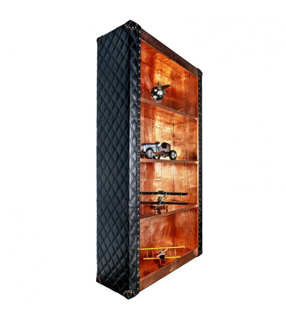 Piper Aztec Copper And Black Leather Bookshelf