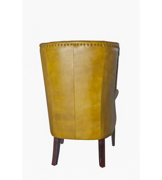 Chesti Mustard Chesterfield Leather Armchair