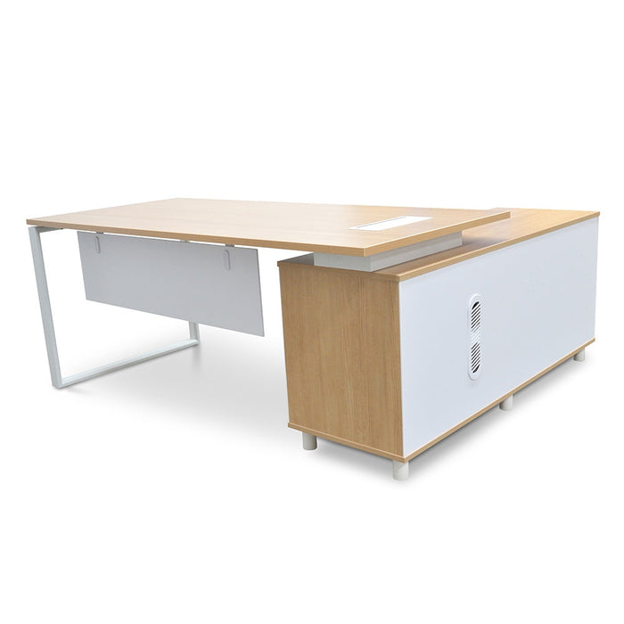 COT2094-SN 180cm Executive Office Desk With Left Return - Natural