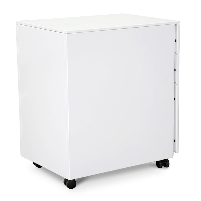 COF2170-SN 3 Drawers Mobile Pedestal - White