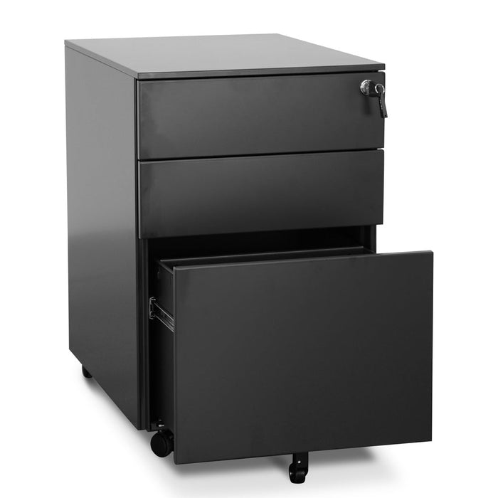 COF2171-SN 3 Drawers Mobile Pedestal - Black