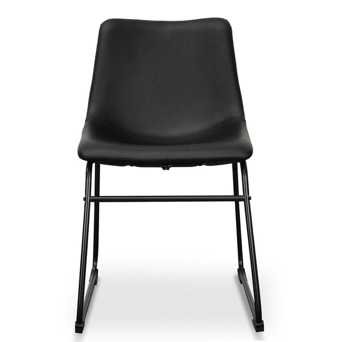 CDC2084-SE Industrial Dining Chair - Black PU (Set of 2)