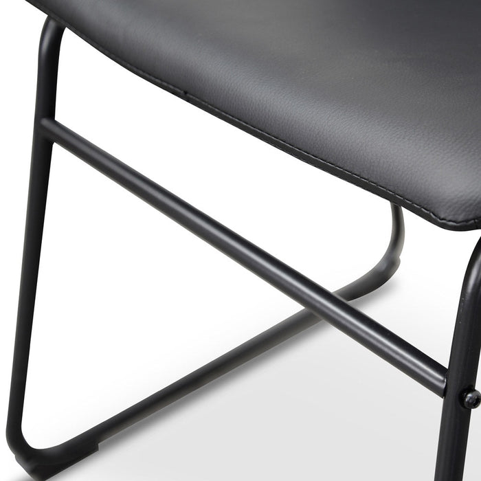 Darcy Industrial Dining Chair - Black PU (Set of 2)