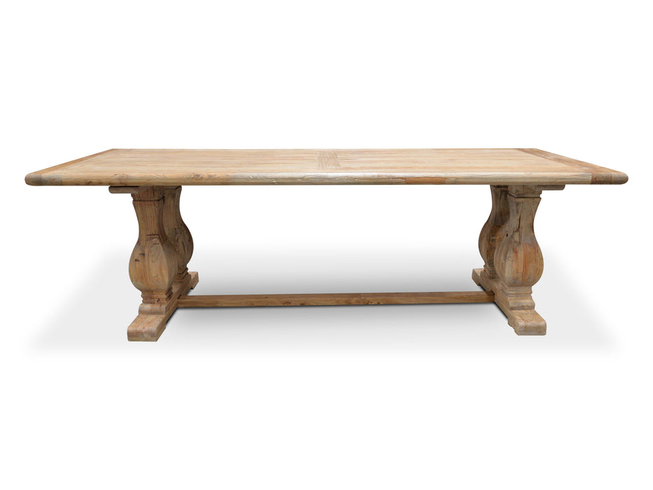 CDT561 Elm Wood Dining Table 3m - Rustic Natural