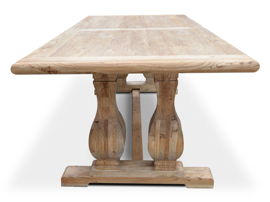 CDT561 Elm Wood Dining Table 3m - Rustic Natural