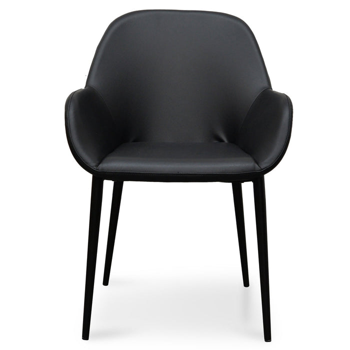 CDC2226-SD Dining chair - Black PU - Black Legs