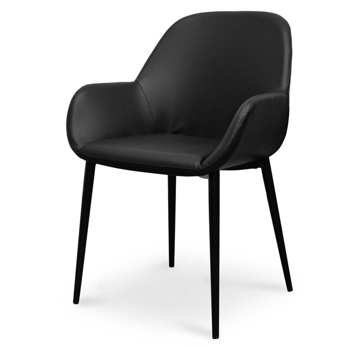 CDC2226-SD Dining chair - Black PU - Black Legs