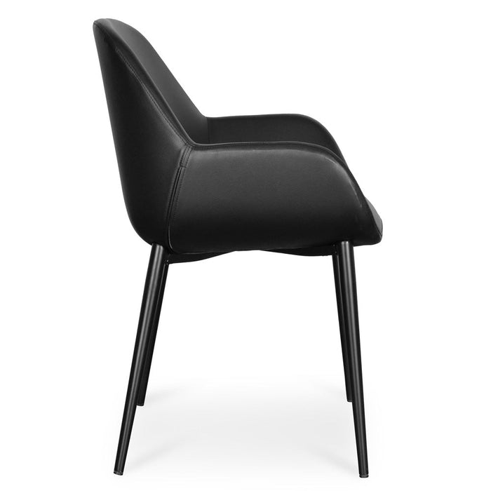 CDC2226-SD Dining chair - Black PU - Black Legs