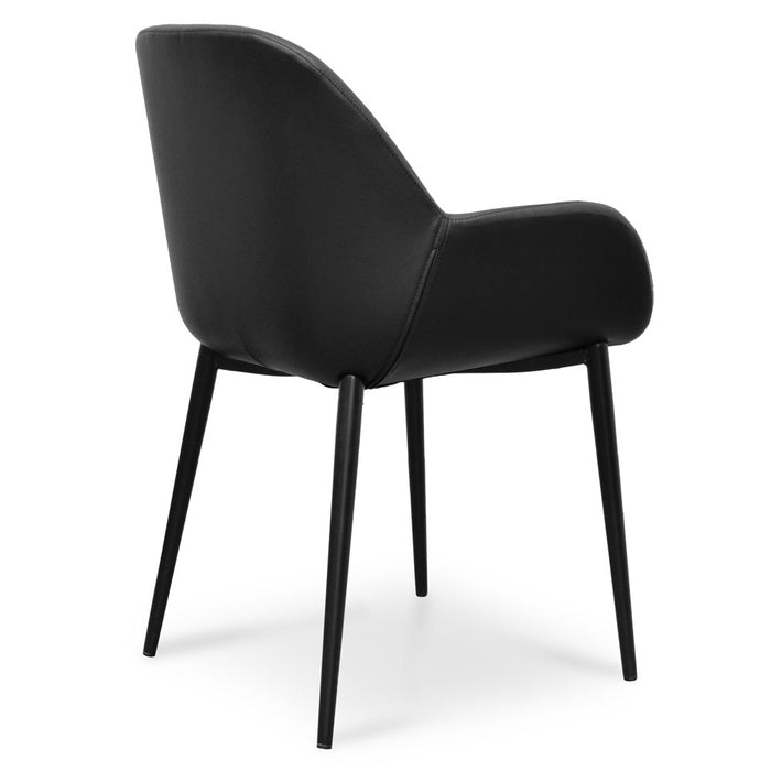 CDC2226-SD Dining chair - Black PU - Black Legs