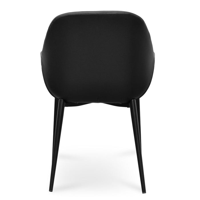 CDC2226-SD Dining chair - Black PU - Black Legs