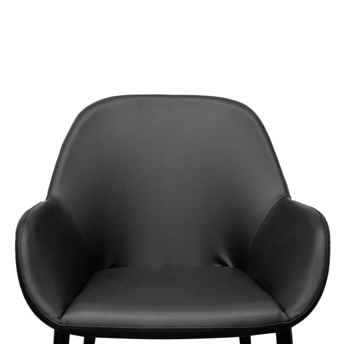 Dining chair - Black PU - Black Legs (Set of 2)