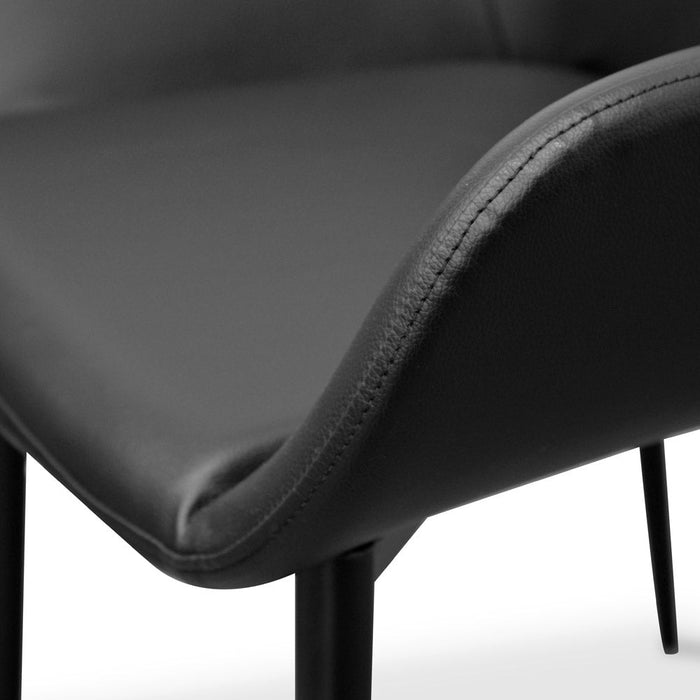 Set of 2 - Lynton Dining chair - Full Black