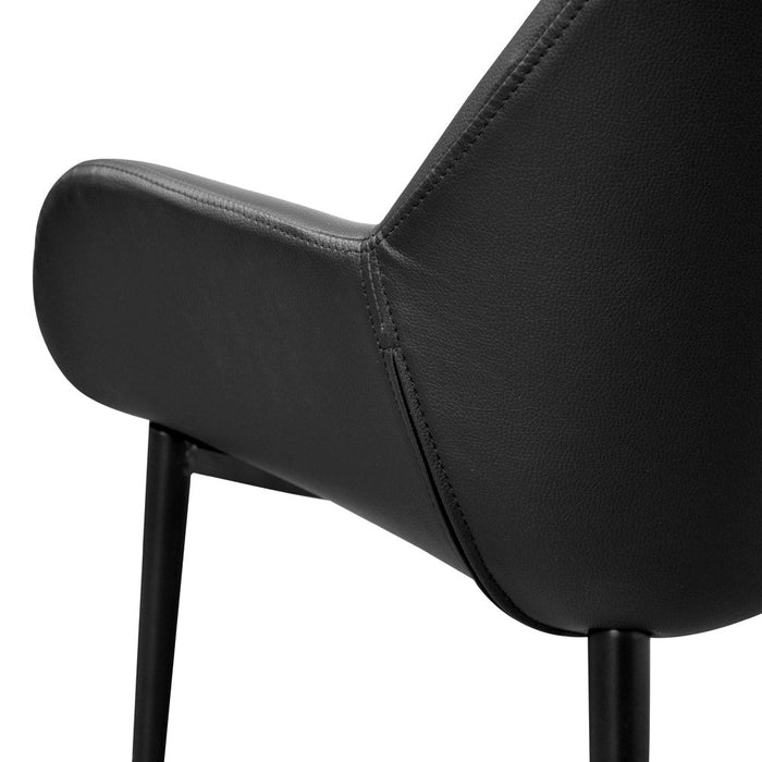 CDC2226-SD Dining chair - Black PU - Black Legs