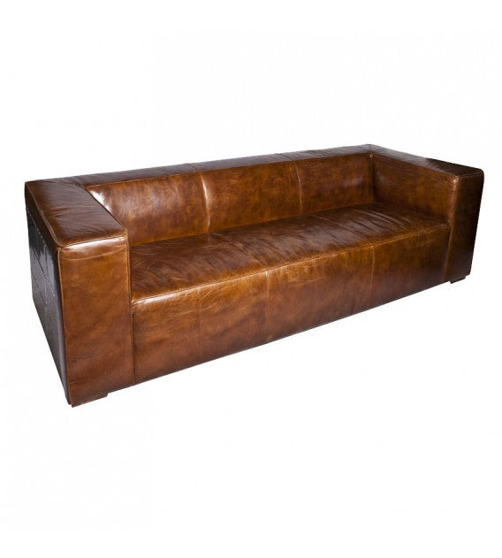 Voyager Aluminium And Brown Leather Lounge