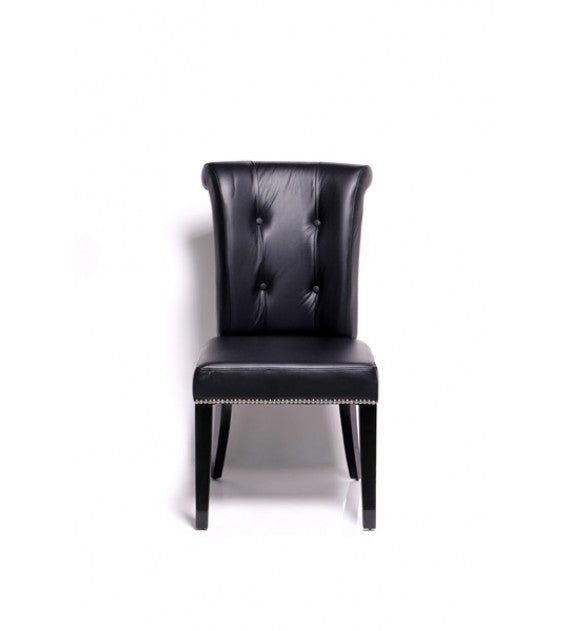 Frederika Black Leather Dining Chair