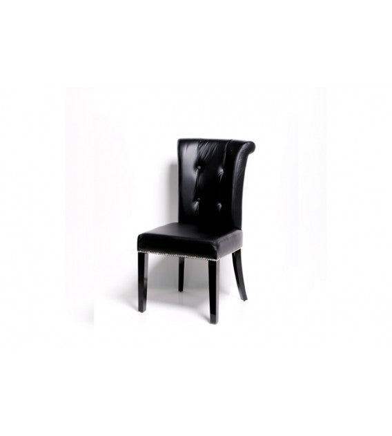 Frederika Black Leather Dining Chair