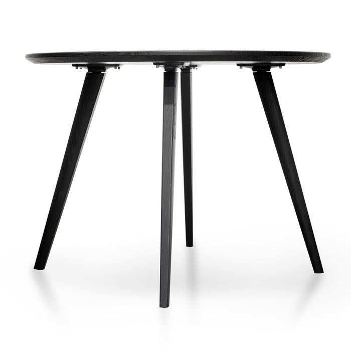 CDT2305-SD 100cm Round Dining Table - Black Veneer Top - Black Legs