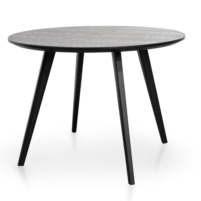 CDT2305-SD 100cm Round Dining Table - Black Veneer Top - Black Legs