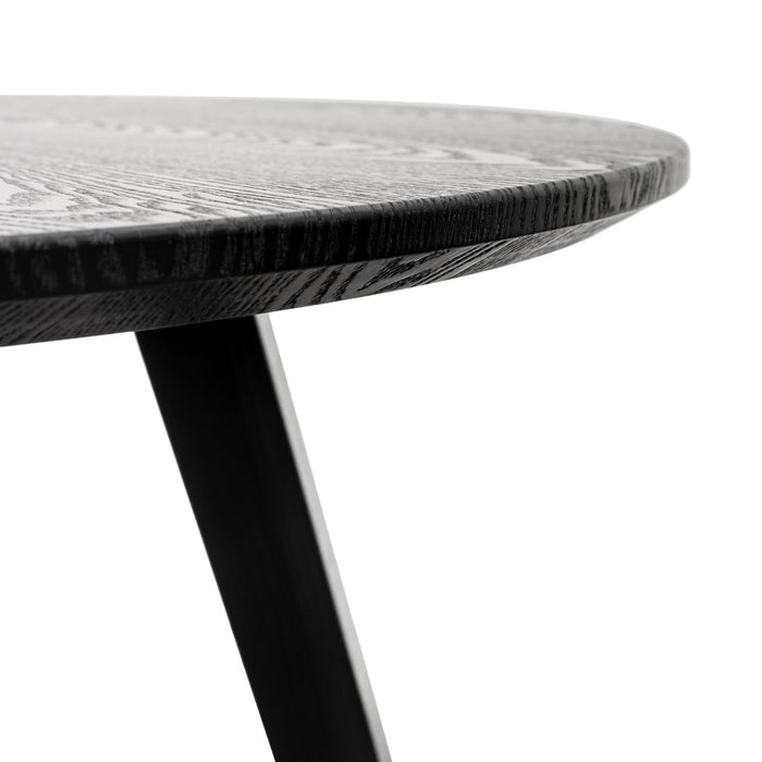 CDT2305-SD 100cm Round Dining Table - Black Veneer Top - Black Legs