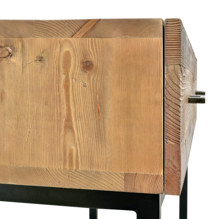 Royce 1.2m Reclaimed Pine Console Table - Black Base