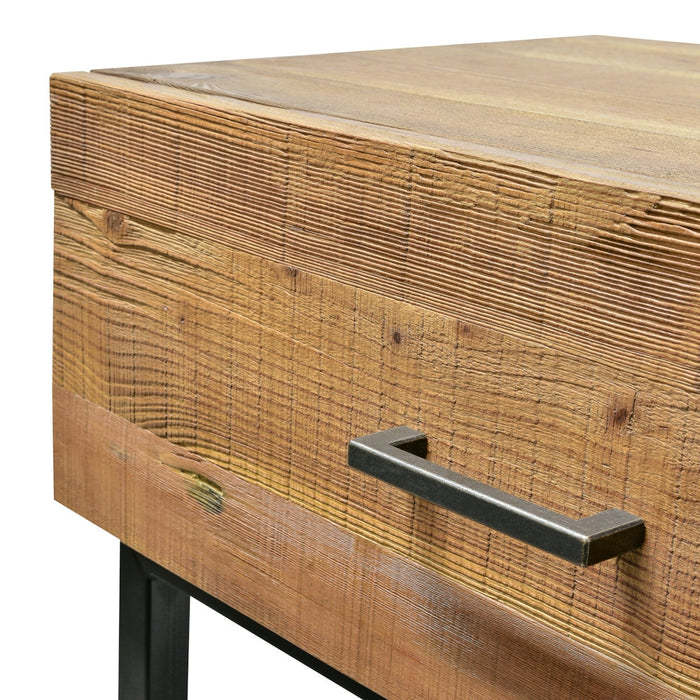Royce 1.2m Reclaimed Pine Console Table - Black Base