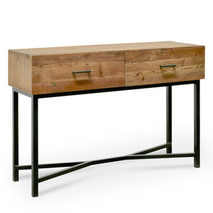 Modern Concepts Royce 1.2m Reclaimed Pine Console Table - Black Base