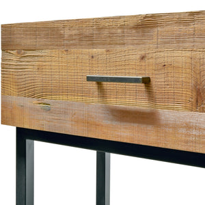 Calibre Furniture Royce 1.2m Reclaimed Pine Console Table - Black Base