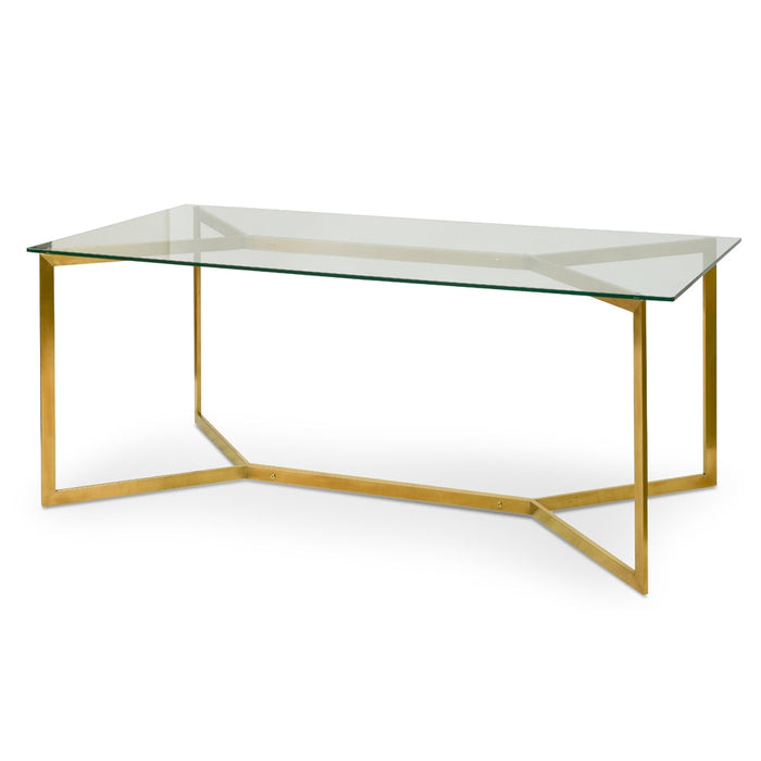 CDT2360-KS 1.9m Glass Dining Table - Gold Base